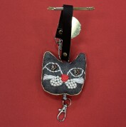 【にゃんカル～JEUGIA猫まつり～】ビーズ刺しゅうで猫のキーリール