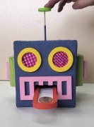 こども夏休み《モルタルのロボット貯金箱》