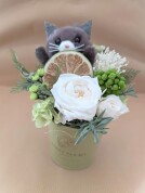 【にゃんカル】〜プリザーブドフラワーアレンジ〜 癒しのキャットテールにゃんこ(入会金不要)