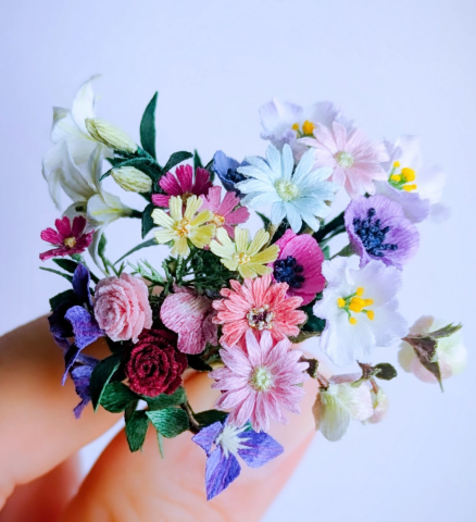 【オンライン夜コース】刺繍糸で作る立体造形の世界　ミニチュアフラワーレッスン