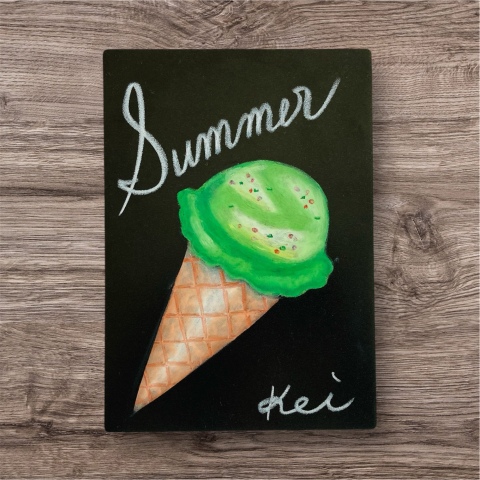 【入会金不要　夏休み特別講座】　キットパスで描くイラスト「アイスクリーム」