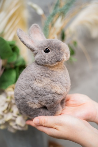 リアルかわいい うさぎ羊毛フェルト
