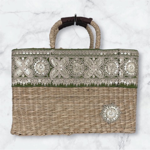 【１日特別】インド刺繍リボンで作るオリジナルカゴバッグ