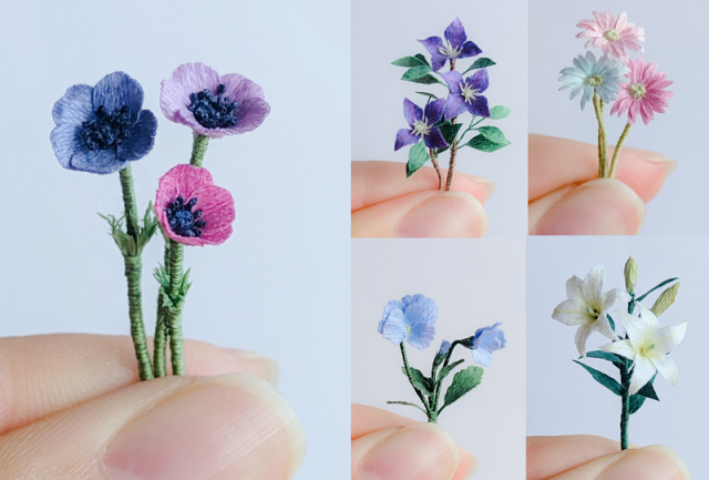 刺繍糸で作る立体造形の世界　ミニチュアフラワーレッスン〈全5回〉