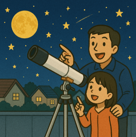 【夏休み１日講座】～夏の星座と美しい星たち～　天体望遠鏡制作＆天体観測