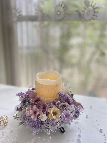 癒しのお花とキャンドルと