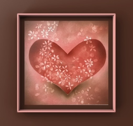パステルアート　結晶の花