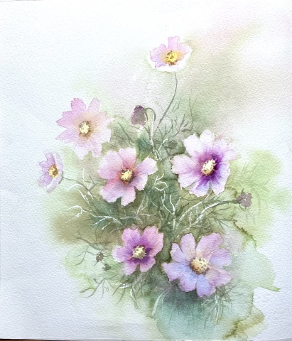 花の水彩画