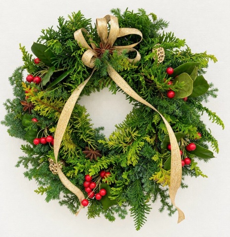 香りを楽しむ「フレッシュグリーンのクリスマスリース」