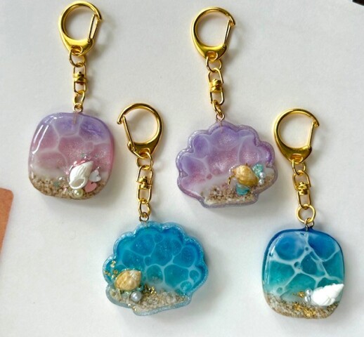 ～レジンで作る～小さな海のキーホルダー(入会金不要)