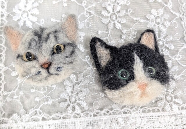 【にゃんカル】中山みどりの羊毛フェルトでブローチにもなる猫のお顔を作ろう(入会金不要)