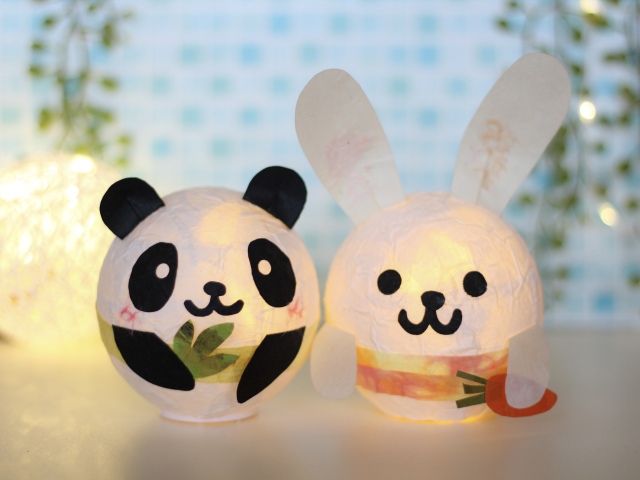 和紙でつくる♪まんまる動物ライト(パンダorうさぎ)(入会金不要)
