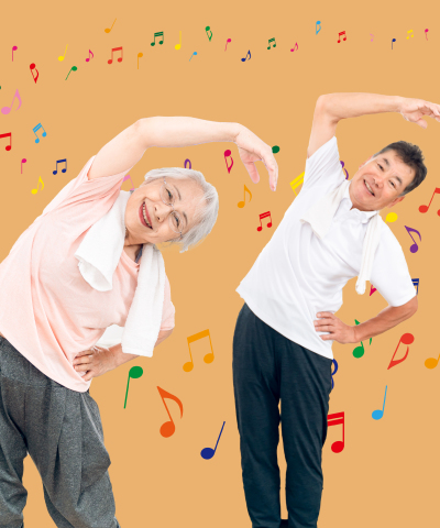 音楽に合わせてリズム体操