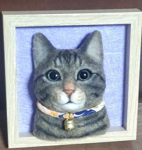 羊毛フェルト キジ猫フレーム1day