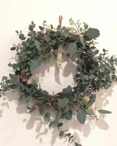 【ユーカリのクリスマスリース】