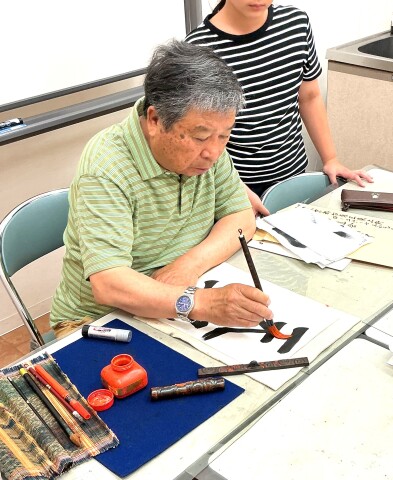 ①夏休みの書道教室
