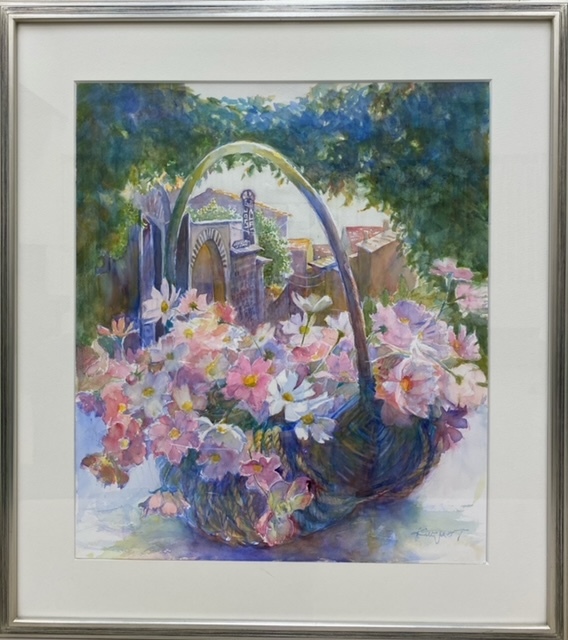 水彩画 F4 埼玉県志木新河岸 美術品・アンティーク・コレクション