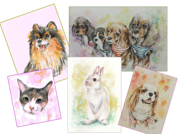 透明水彩絵の具で描く「ペットの絵」講座のご案内