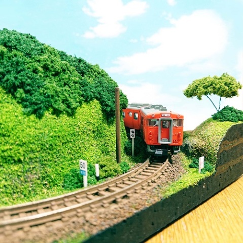 Ｎゲージ ジオラマ 鉄道のある風景