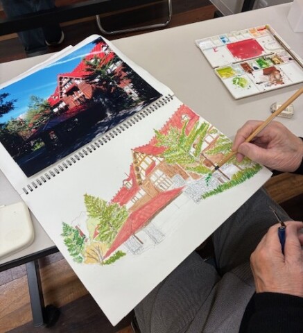 『日本画入門』『水彩画入門』教室に潜入！！（12/6）