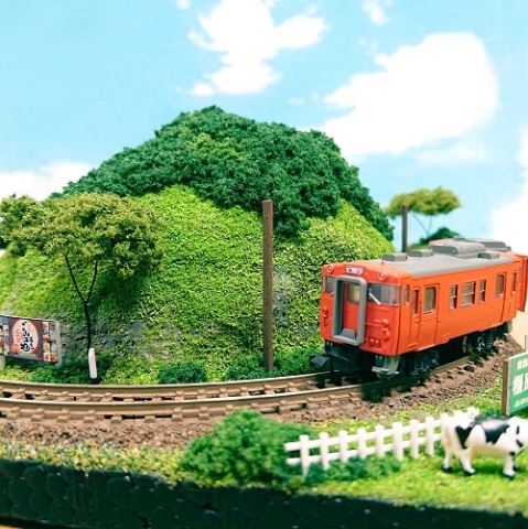 Ｎゲージ ジオラマ 鉄道のある風景