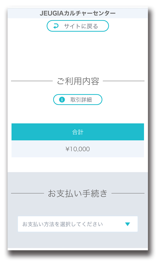 WEB決済画面イメージ1